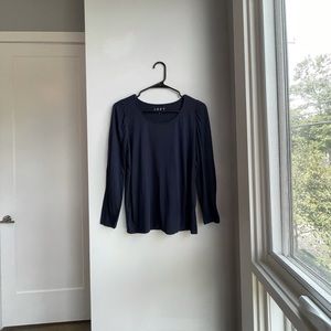 LOFT Navy Long Sleeve Shirt Size: S